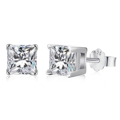 [Polaidi Jewelry]1.0 Carat Radiant Princess Cut Wedding Earrings