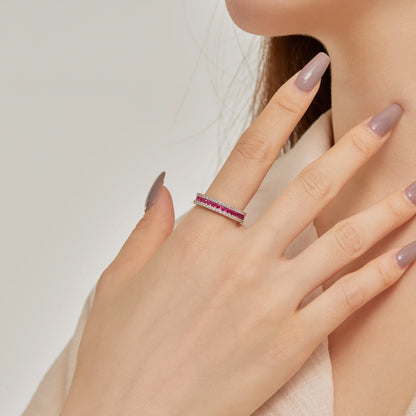 [Polaidi Jewelry]Delicate Colorful Round Cut Daily Ring