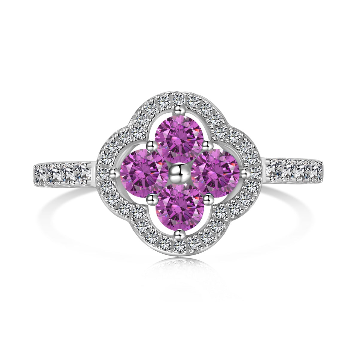 [Polaidi Jewelry]Four Leaf Clover Flower Design Ring