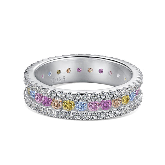 [Polaidi Jewelry]Delicate Colorful Round Cut Daily Ring