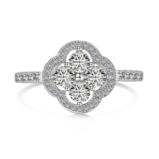 [Polaidi Jewelry]Four Leaf Clover Flower Design Ring