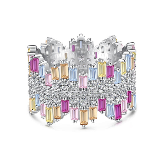 [Polaidi Jewelry]Luxurious Colorful Radiant Cut Daily Ring