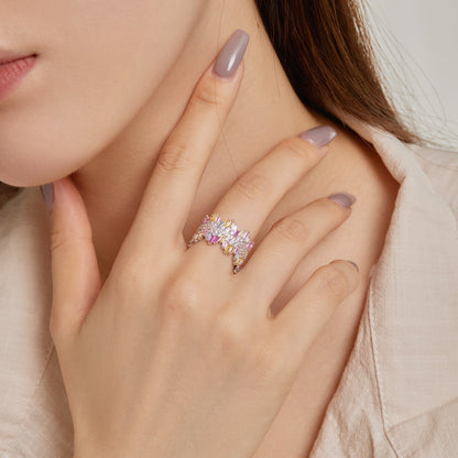 [Polaidi Jewelry]Luxurious Colorful Radiant Cut Daily Ring