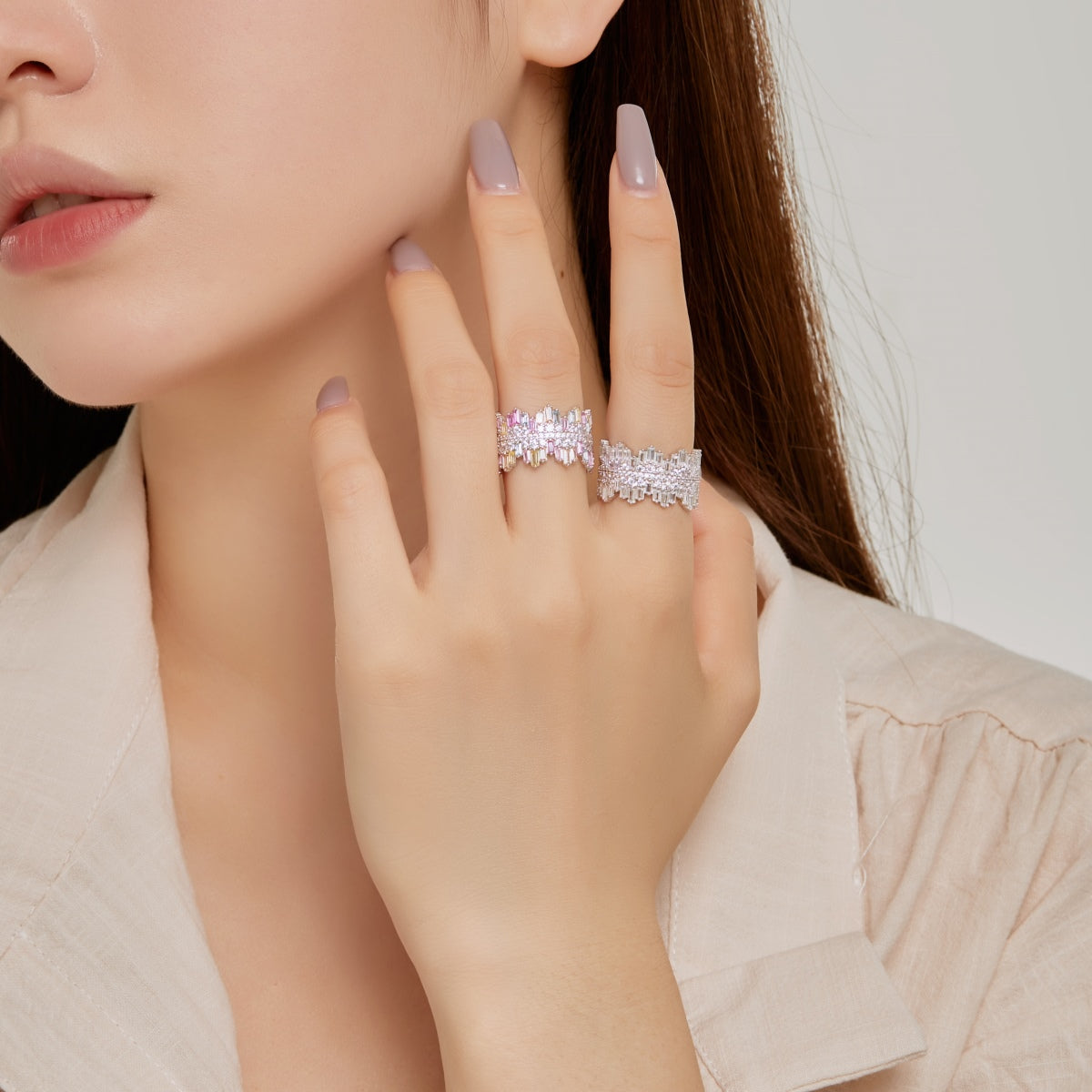 [Polaidi Jewelry]Luxurious Colorful Radiant Cut Daily Ring
