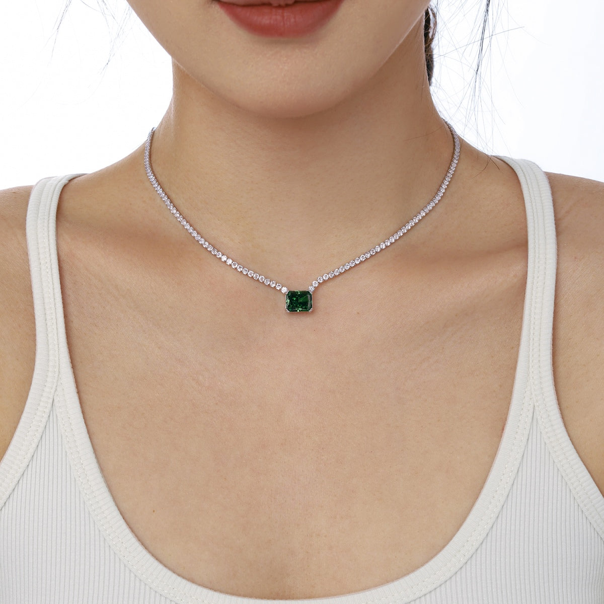 [Polaidi Jewelry]4.0 Carat Elegant Radiant Cut Necklace