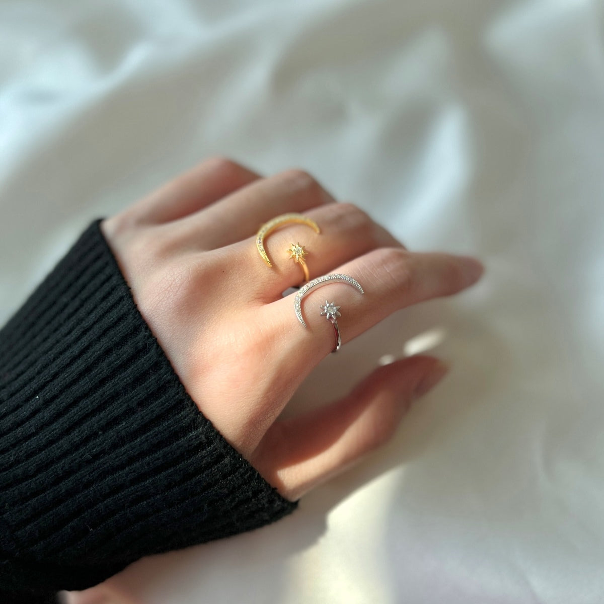 [Polaidi Jewelry]Eternity Moon & Star Ring