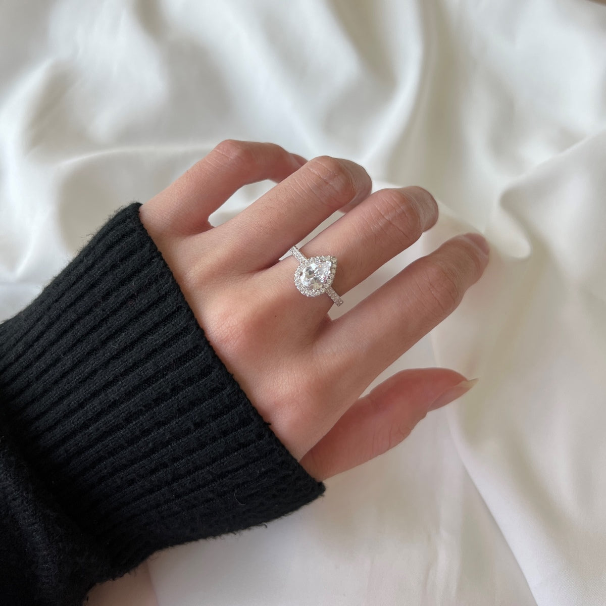 [Polaidi Jewelry]1.0 Carat Luxurious Resplendent Water Drop Shape Wedding Ring