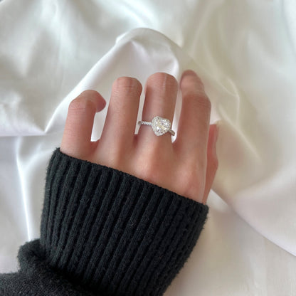 [Polaidi Jewelry]Eternity Splashy Romantic Heart Shape Lover Ring