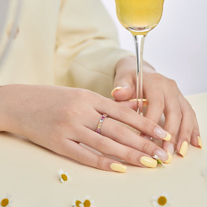 [Polaidi Jewelry]Dazzling Lustrous Round Cut Tennis Ring