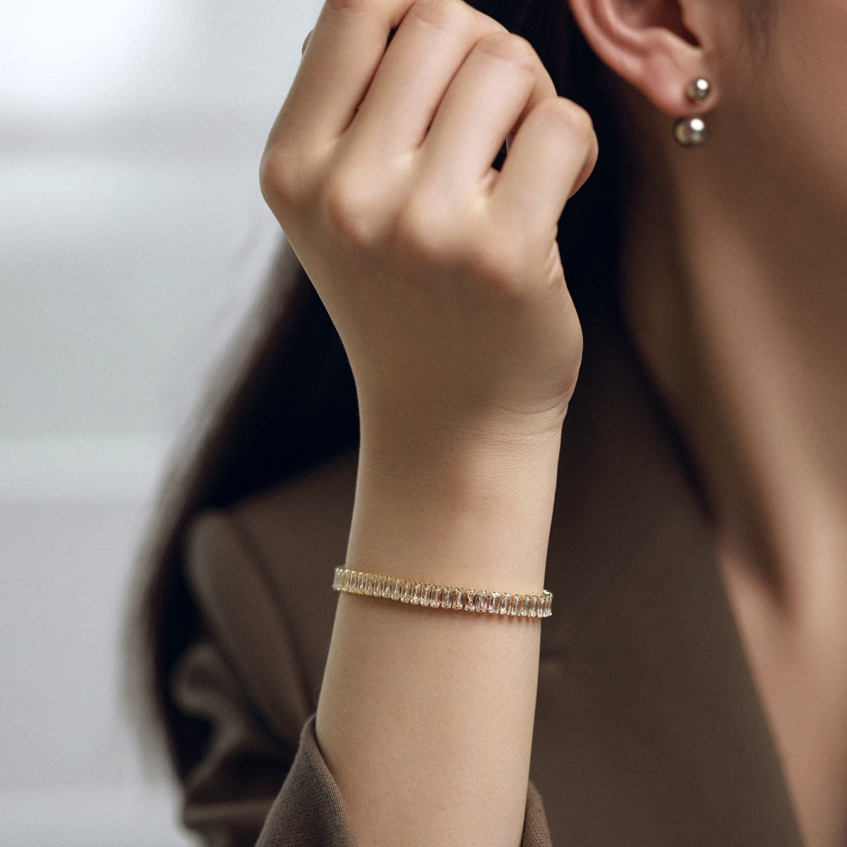 [Polaidi Jewelry]Exquisite Emerald Cut Daily Bracelet