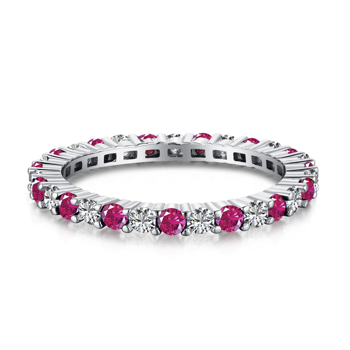 [Polaidi Jewelry]Exquisite Colorful Round Cut Tennis Ring