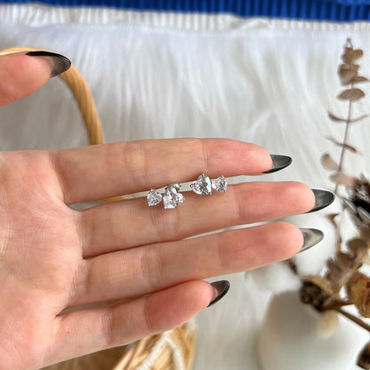 [Polaidi Jewelry]Double Heart-Shape Classic Princess Style Earrings