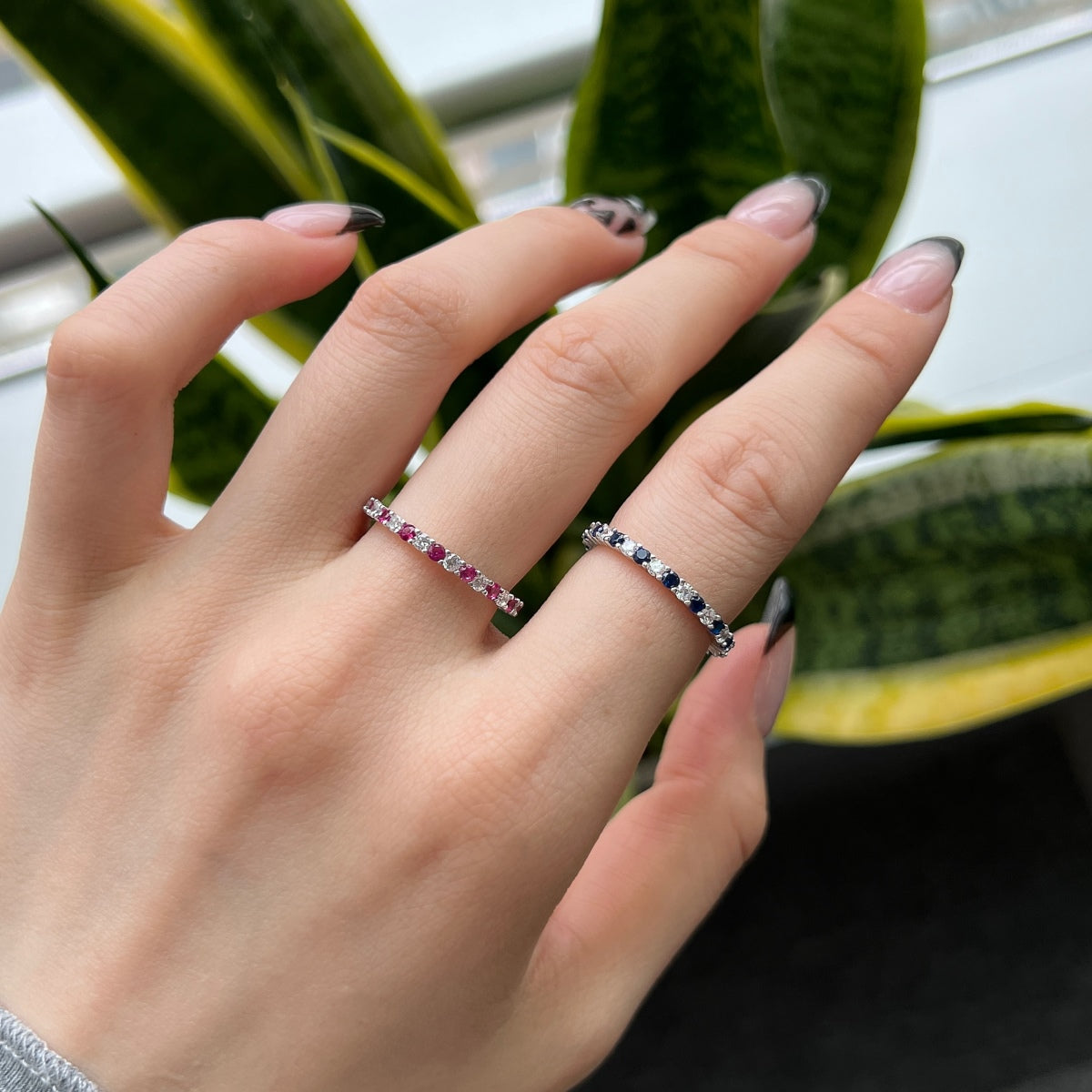 [Polaidi Jewelry]Exquisite Colorful Round Cut Tennis Ring