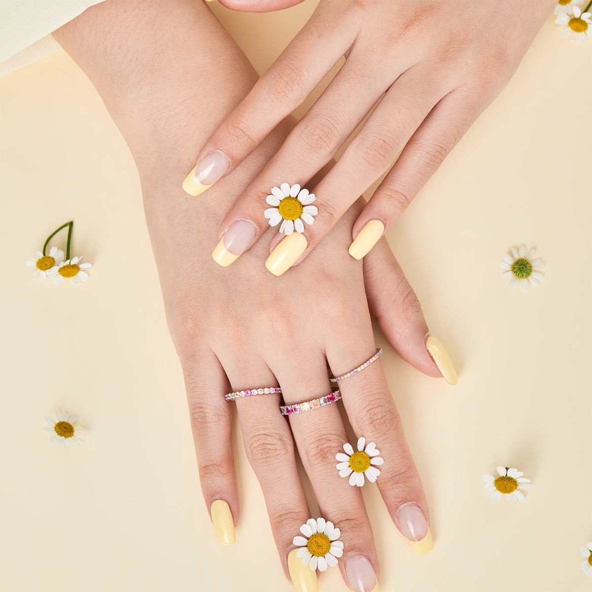 [Polaidi Jewelry]Ornate Colorful Round Cut Tennis Ring