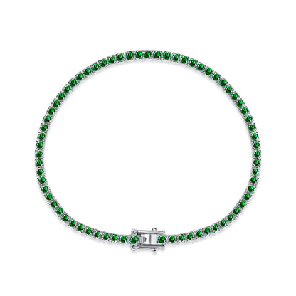 [Polaidi Jewelry]Dazzling Colorful Round Cut Daily Bracelet