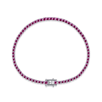 [Polaidi Jewelry]Dazzling Colorful Round Cut Daily Bracelet