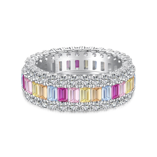 [Polaidi Jewelry]Dainty Colorful Radiant Cut Daily Ring