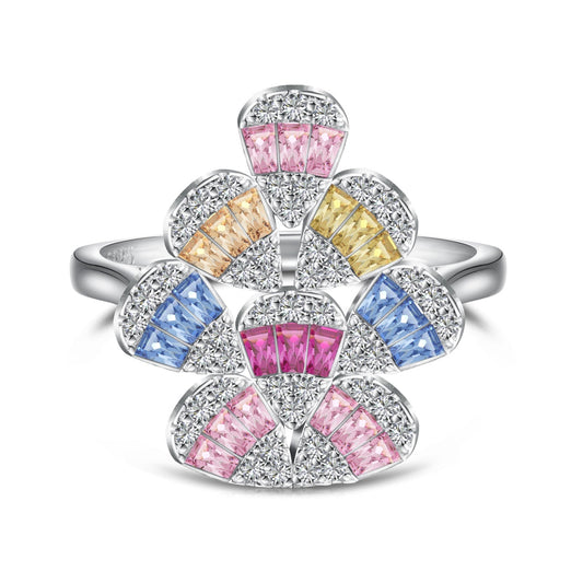[Polaidi Jewelry]Sparkling Colorful Water Drop Shape Daily Ring