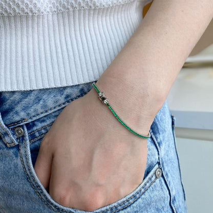 [Polaidi Jewelry]Dazzling Colorful Round Cut Daily Bracelet