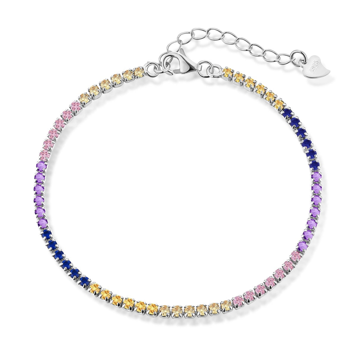 [Polaidi Jewelry]Radiant Shinning Princess Cut Tennis Bracelet