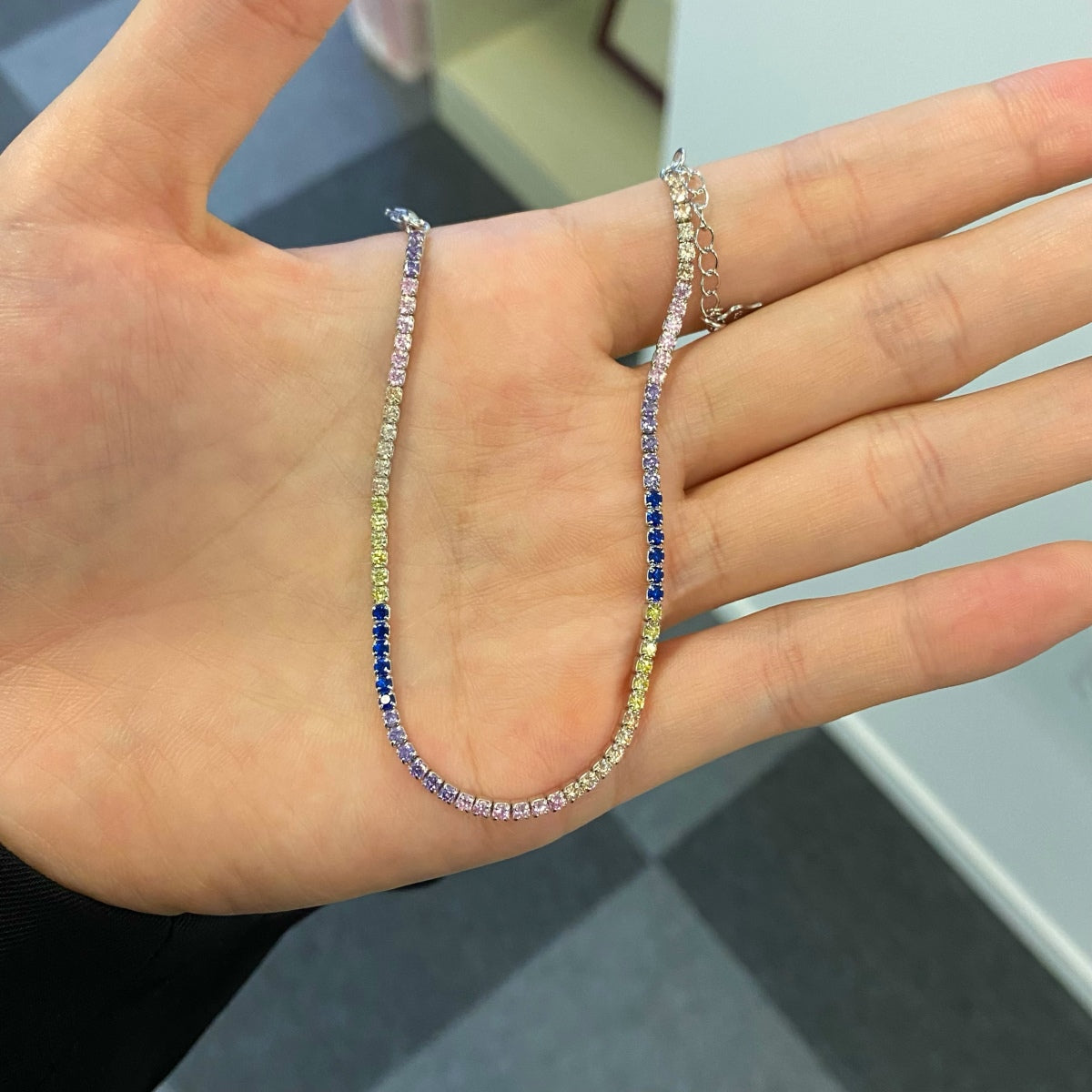 [Polaidi Jewelry]Radiant Shinning Princess Cut Tennis Bracelet