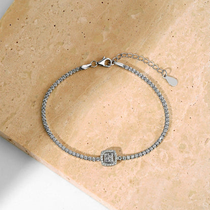 [Polaidi Jewelry]Luxurious Dazzling Square Shape Banquet Bracelet