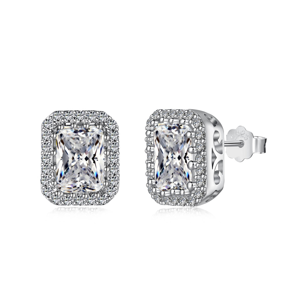 [Polaidi Jewelry]1.0 Carat Luxurious Dainty Emerald Cut Daily Earrings