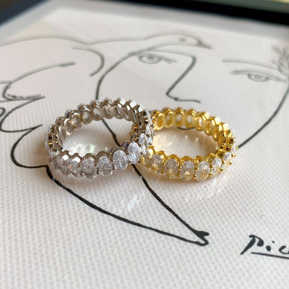 [Polaidi Jewelry]Ornate Oval Cut Tennis Ring