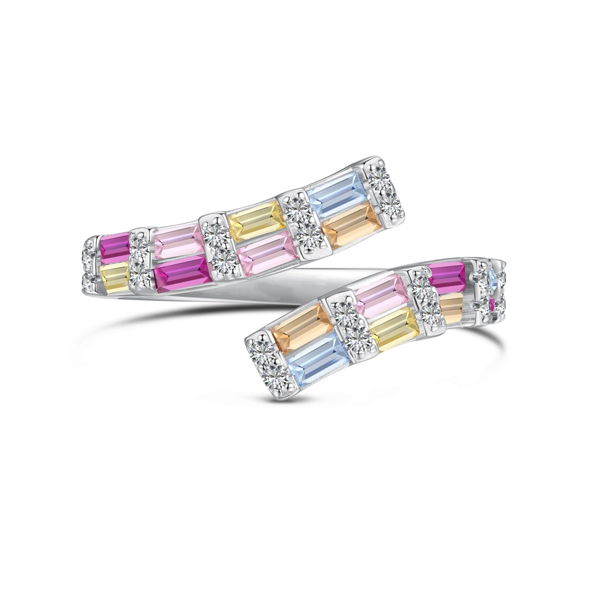[Polaidi Jewelry]Charming Colorful Radiant Cut Adjustable Daily Ring