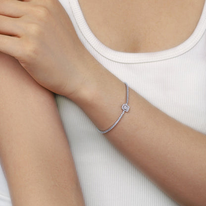 [Polaidi Jewelry]Luxurious Dazzling Square Shape Banquet Bracelet
