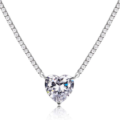 [Polaidi Jewelry]8.0 Carat Versatile Colorful Sweet Heart-Shaped Tennis Necklace