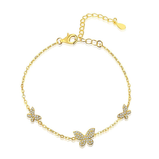 [Polaidi Jewelry]Delicate Butterfly Pendant Bracelet