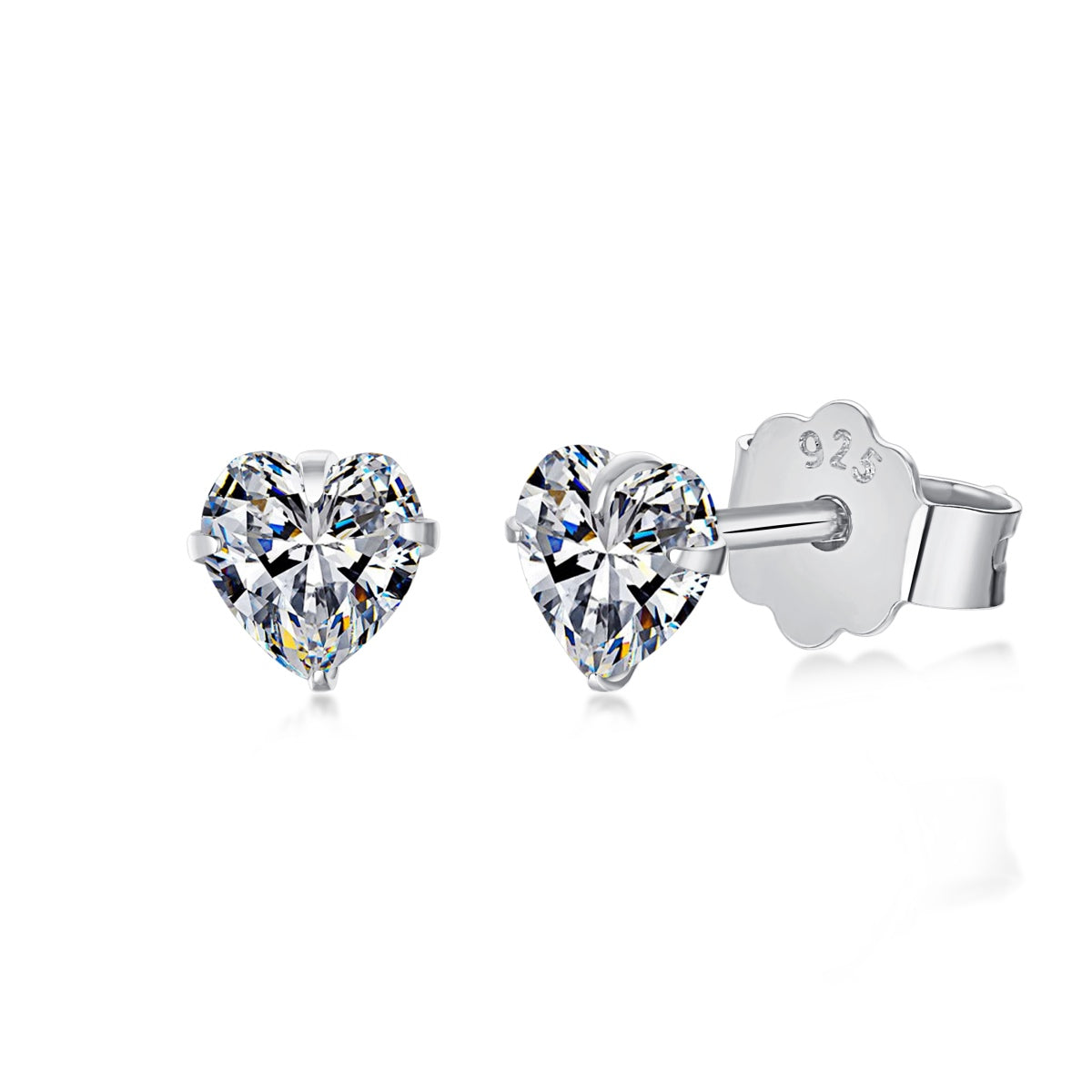 [Polaidi Jewelry]Sparkling Heart Shaped Simple Earrings