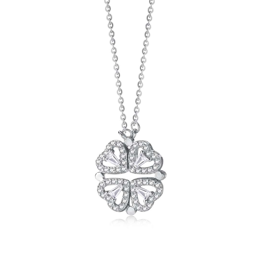 [Polaidi Jewelry]Ornate Heart Cut Flower Shape Necklace