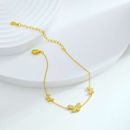 [Polaidi Jewelry]Delicate Butterfly Pendant Bracelet