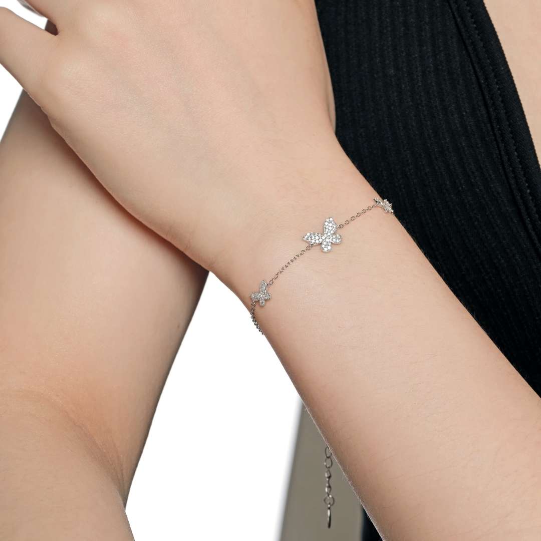 [Polaidi Jewelry]Delicate Butterfly Pendant Bracelet