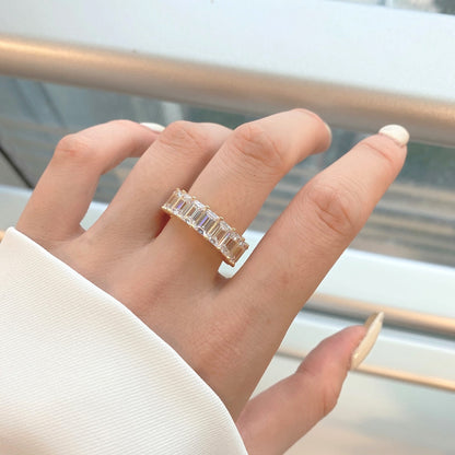 [Polaidi Jewelry]0.75 Carat Elegant Emerald Cut Tennis Ring