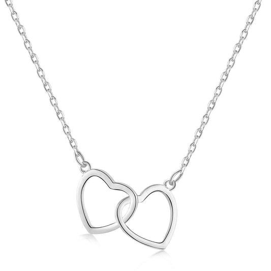 [Polaidi Jewelry]Sterling Silver Love Double Ring Necklace