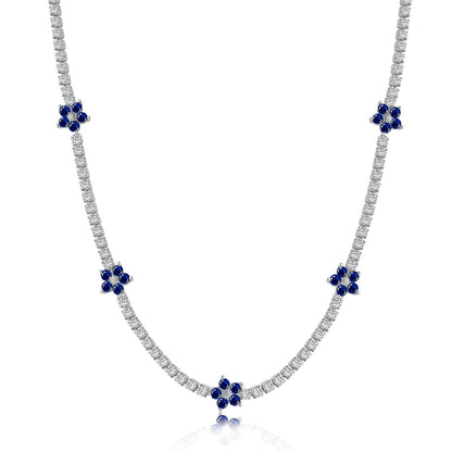 [Polaidi Jewelry]Luxurious Colorful Flower Tennis Necklace
