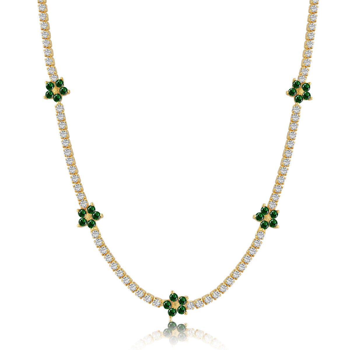 [Polaidi Jewelry]Luxurious Colorful Flower Tennis Necklace