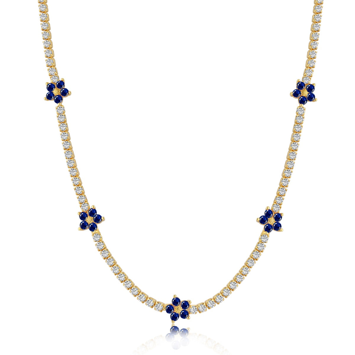 [Polaidi Jewelry]Luxurious Colorful Flower Tennis Necklace