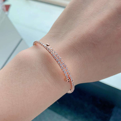[Polaidi Jewelry]Row of Diamonds Round Fashion Bracelet