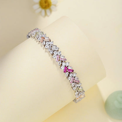 [Polaidi Jewelry]Dazzling Unique Multi Shape Daily Bracelet