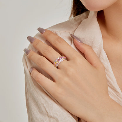 [Polaidi Jewelry]Radiant Colorful Radiant Cut Daily Ring