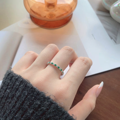 [Polaidi Jewelry]Exquisite Colorful Round Cut Tennis Ring