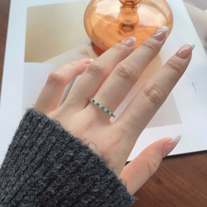 [Polaidi Jewelry]Exquisite Colorful Round Cut Tennis Ring