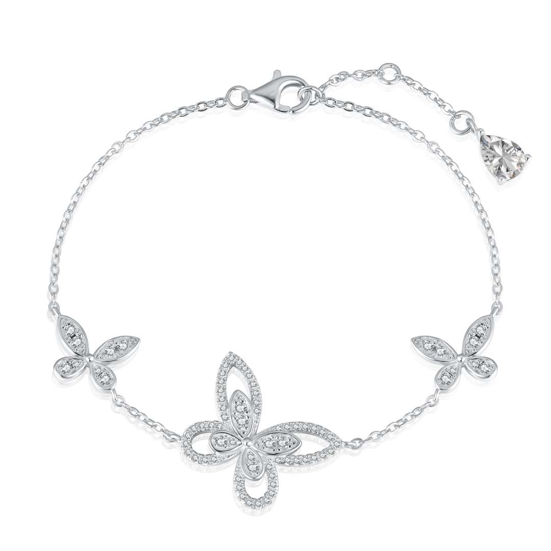 [Polaidi Jewelry]Delicate Butterfly Pendant Bracelet