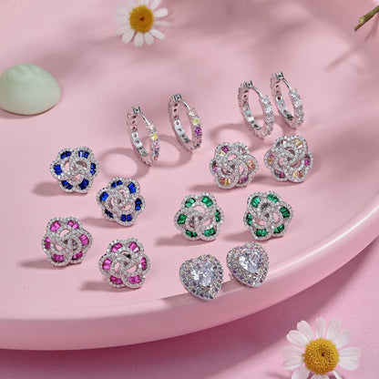 [Polaidi Jewelry]Dazzling Heart Shape Lover Earrings