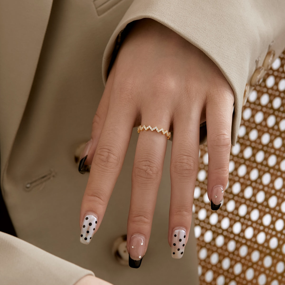 [Polaidi Jewelry]Delicate Enchanting Wave Shape Daily Ring