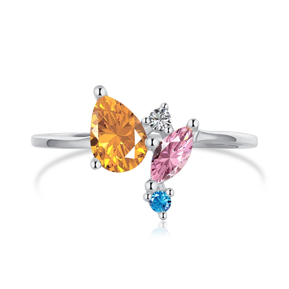 [Polaidi Jewelry]Radiant Colorful Multi Cut Daily Ring